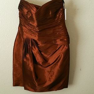Calvin Klein Copper Strapless Cocktail Dress SZ 8